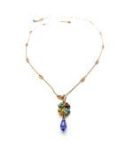 Mariana Necklace Pendant Clover Multi Color Swarovski Crystals Happiness Inspiration Coll. - Image 2