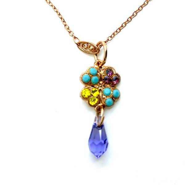 Mariana Necklace Pendant Clover Multi Color Swarovski Crystals Happiness Inspiration Coll.