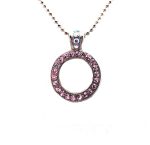Mariana Necklace Pendant Round Beaded Lt Rose & AB Austrian Crystals My Treasures Coll.