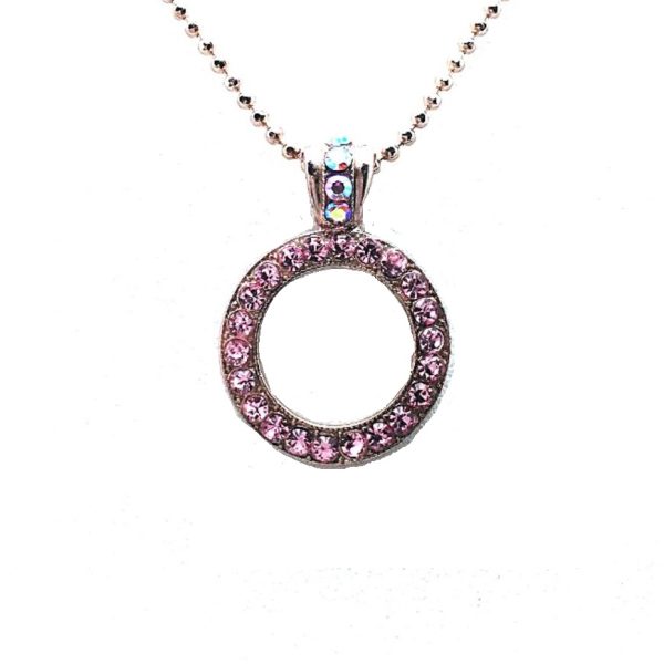 Mariana Necklace Pendant Round Beaded Lt Rose & AB Austrian Crystals My Treasures Coll.