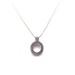 Mariana Necklace Pendant Round Beaded Lt Rose & AB Austrian Crystals My Treasures Coll. - Image 2