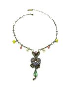 Mariana Necklace Pendant Colorful Marrakech Mineral & Multicolor Swarovski Crystals My Treasures Coll. - Image 2