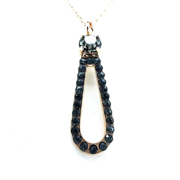 Mariana Necklace Pendant Exquisite White Opal & Black Diamond Swarovski Crystals My Treasures Coll.