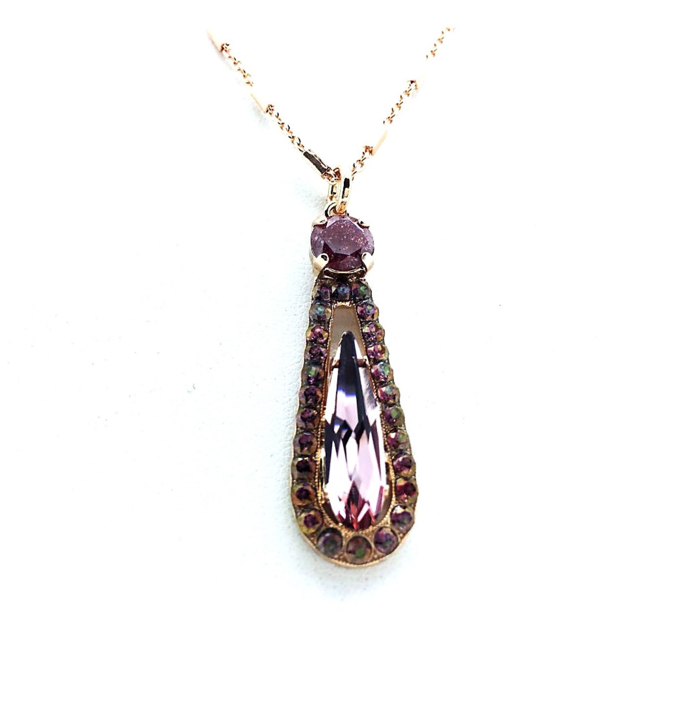 N-5063-3-10962-RG (3) Mariana Necklace Pendant Gorgeous Lt Amethyst & AB Swarovski Crystals My Treasures Coll. - Image 1
