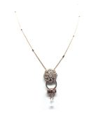 Mariana Necklace Pendant Lovely Floral & Bow in Clear Swarovski Crystals My Treasures Coll. - Image 3