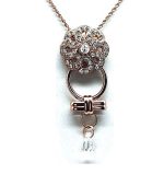 Mariana Necklace Pendant Lovely Floral & Bow in Clear Swarovski Crystals My Treasures Coll.