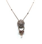 Mariana Necklace Pendant Lovely Floral & Bow in Clear Swarovski Crystals My Treasures Coll. - Image 2
