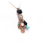 Mariana Necklace Pendant Hamsa & Charms Multicolored Swarovski Crystals Zanzibar Africa Coll.