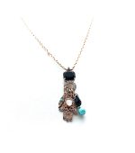 Mariana Necklace Pendant Hamsa & Charms Multicolored Swarovski Crystals Zanzibar Africa Coll. - Image 3