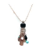 Mariana Necklace Pendant Hamsa & Charms Multicolored Swarovski Crystals Zanzibar Africa Coll. - Image 2