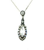 Mariana Necklace Pendant Finely Detailed Clear & AB Austrian Crystals Inspiration Coll.