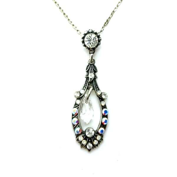Mariana Necklace Pendant Finely Detailed Clear & AB Austrian Crystals Inspiration Coll.