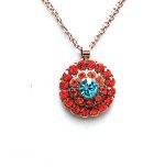 Necklace Pendant By Mariana Woman Stunning Turquoise and Hyacinth Swarovski Crystals