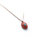 Necklace Pendant By Mariana Woman Stunning Turquoise and Hyacinth Swarovski Crystals - Image 3