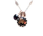 Mariana Necklace Pendant Faceted Lt Smoked Topaz & Amethyst Swarovski Crystals My Treasures Coll.