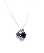 Mariana Necklace Pendant Duo Faceted Blk Diamond & Cyclamen Opal Swarovski Crystals My Treasures Coll. - Image 2