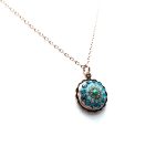 Mariana Necklace Pendant Floral Greens & Blues Swarovski Crystals Congo Africa Coll. - Image 3