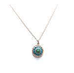 Mariana Necklace Pendant Floral Greens & Blues Swarovski Crystals Congo Africa Coll. - Image 2