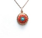 Mariana Necklace Pendant Guardian Angel Blues & Oranges Swarovski Crystals Africa Coll.