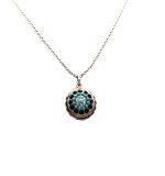 Mariana Necklace Pendant Guardian Angel Jet & Turq Swarovski Crystals Zanzibar Africa Coll.
