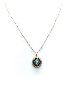 Mariana Necklace Pendant Guardian Angel Jet & Turq Swarovski Crystals Zanzibar Africa Coll. - Image 3
