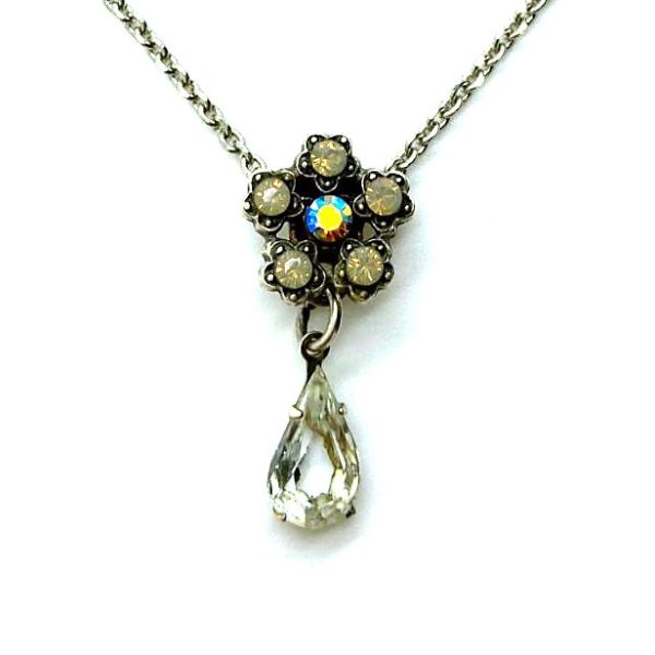 Mariana Necklace Pendant Floral Whites Swarovski Crystals Magnolia East Meets West Coll.