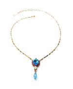 Mariana Necklace Pendant Pinks & Blues Swarovski Crystals Margarita Cocktail Hour Coll. - Image 2