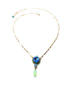 Necklace Pendant By Mariana Woman Air Blue and Fern Green Swarovski Crystals - Image 2