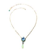 Necklace Pendant By Mariana Woman Air Blue and Fern Green Swarovski Crystals - Image 3