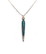 Mariana Necklace Pendant Fab Blue Zircon & Pacific Opal Austrian Crystals Congo Africa Coll.