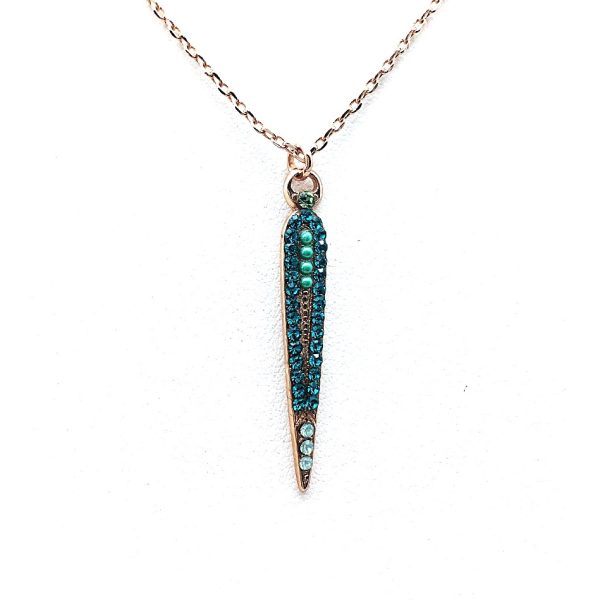 Mariana Necklace Pendant Fab Blue Zircon & Pacific Opal Austrian Crystals Congo Africa Coll.