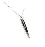 Mariana Necklace Pendant Fab Turq, Clear & Jet Swarovski Crystals Zanzibar Africa Coll. - Image 3