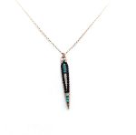 Mariana Necklace Pendant Fab Turq, Clear & Jet Swarovski Crystals Zanzibar Africa Coll. - Image 2