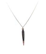 Mariana Necklace Pendant Glamorous Lt Rose & Jet Swarovski Crystals Madagascar Africa Coll. - Image 2