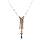 Mariana Necklace Pendant Precious Greens & Blues Swarovski Crystals Gaea Odyssey Coll. - Image 3