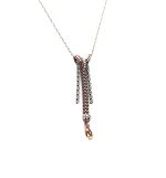 Mariana Necklace Pendant White Shell Mineral, Clear & Golden Shadow Swarovski Crystals Aurora Odyssey Coll. - Image 3