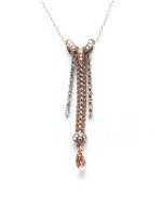 Mariana Necklace Pendant White Shell Mineral, Clear & Golden Shadow Swarovski Crystals Aurora Odyssey Coll.