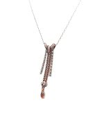 Mariana Necklace Pendant White Shell Mineral, Clear & Golden Shadow Swarovski Crystals Aurora Odyssey Coll. - Image 2