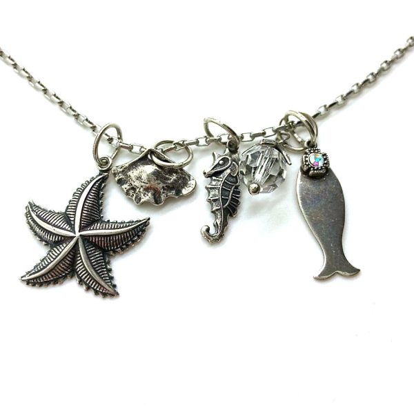 Mariana Necklace Pendant Ocean Charms & Clear Swarovski Crystals On A Clear Day Inspiration Coll.