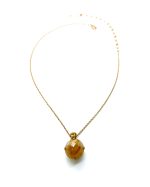 Mariana Necklace Pendant Dolomite Coral Mineral & Jonquil Swarovski Crystals My Treasures Coll. - Image 3