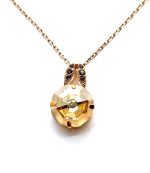 Necklace Pendant By Mariana Woman Octagon Golden Shadow Swarovski Crystals