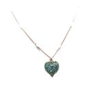 Mariana Necklace Pendant Heart Shaped Greens Austrian Crystals My Treasures Coll. - Image 2