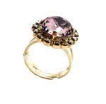 Mariana Ring Ant. Pink & Met. Lt Gold Swarovski Crystals My Treasures Coll.