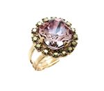 Mariana Ring Ant. Pink & Met. Lt Gold Swarovski Crystals My Treasures Coll. - Image 2