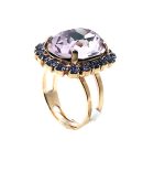 Ring By Mariana Woman Gorgeous Vintage Rose and Montana Swarovski Crystals