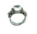 Mariana Ring Timeless Quartz Mineral & Clear Swarovski Crystals My Treasures Coll.