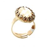 Mariana Ring Faceted Light Peach Swarovski Crystals My Treasures Coll.
