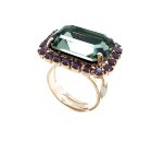 Mariana Ring Exude Elegance Black Diamond & Cyclamen Opal Swarovski Crystals My Treasures Coll.