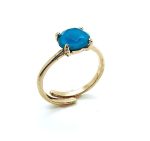 Ring By Mariana Woman Dainty Caribbean Blue Opal Swarovski Crystals - Image 2