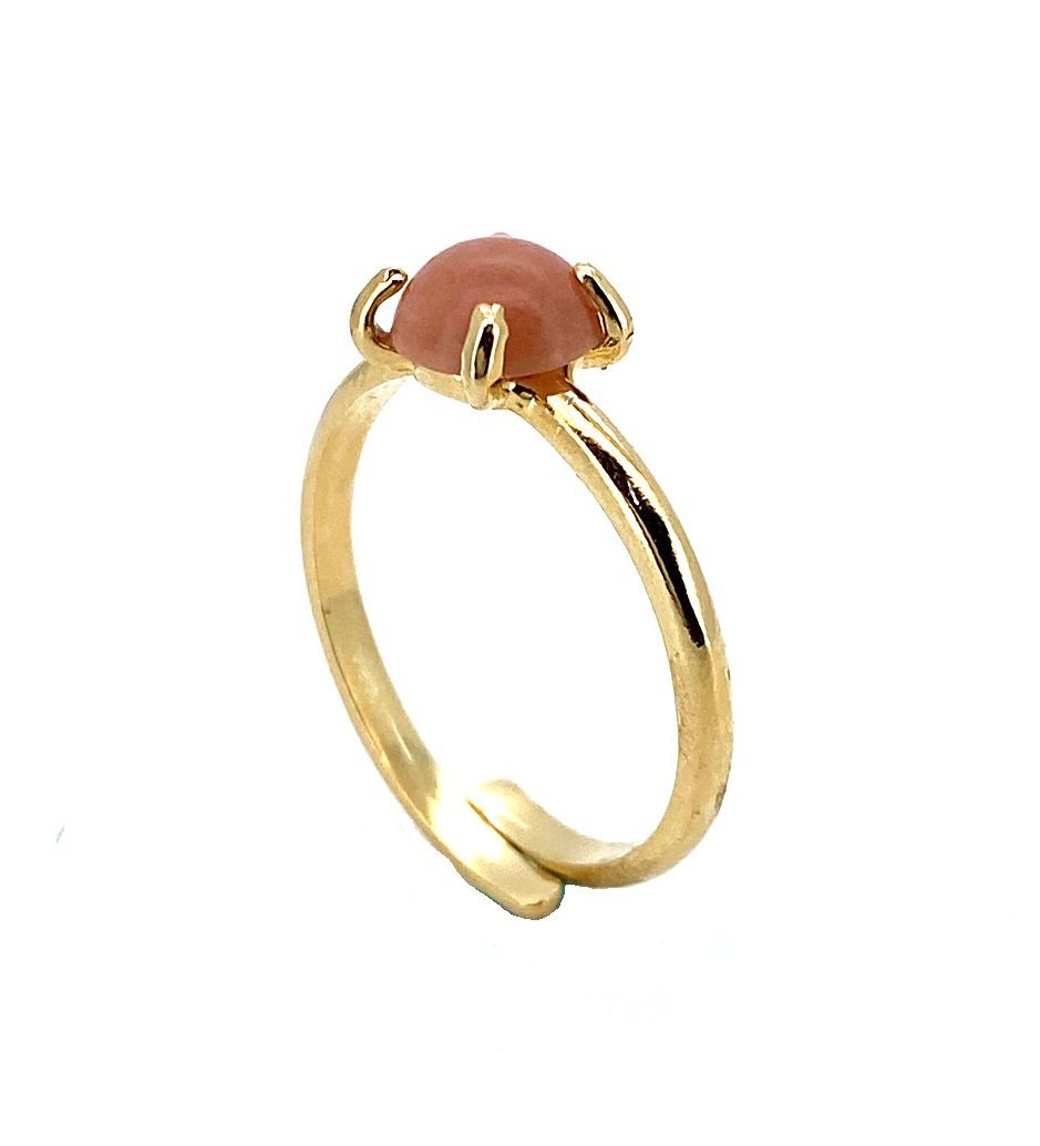 R-7606-M35-YG (2) Mariana Ring Adorable Aventurine Pink Mineral My Treasures Coll. - Image 1